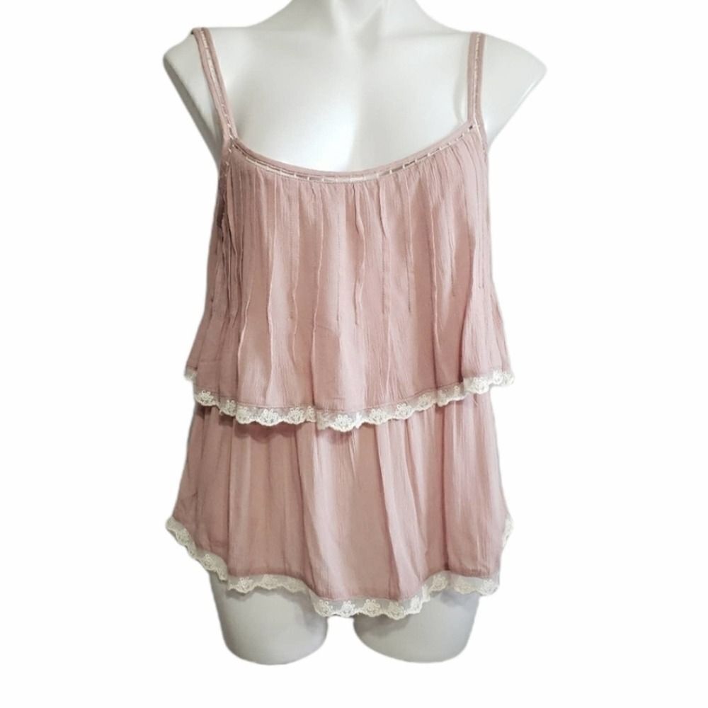 Lovestitch tank Romantic pink tiered S